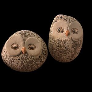 Vintage Otagiri Japan Owl Figurines Pair Mid Century Ceramic Owls